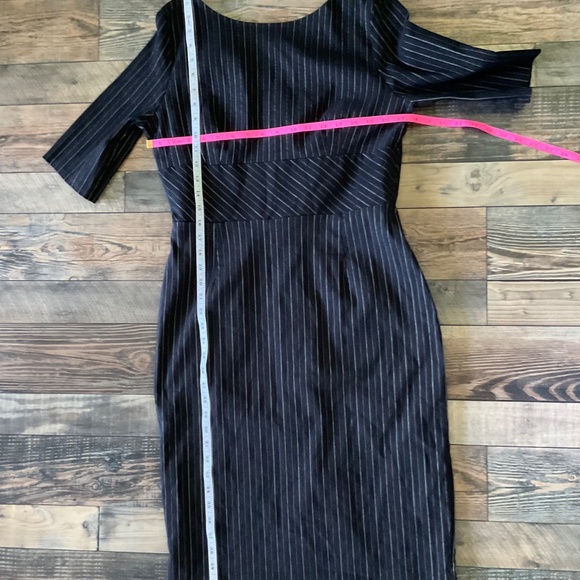 The Pretty Dress Co HEPBURN PENCIL DRESS IN BLACK PINSTRIPE - Picture 10 of 13